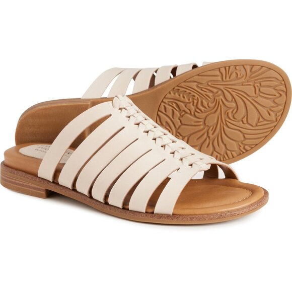 NEW Comfortiva Dasya Slide Sandals - Leather in Beige  For Women 252 - Picture 2 of 6